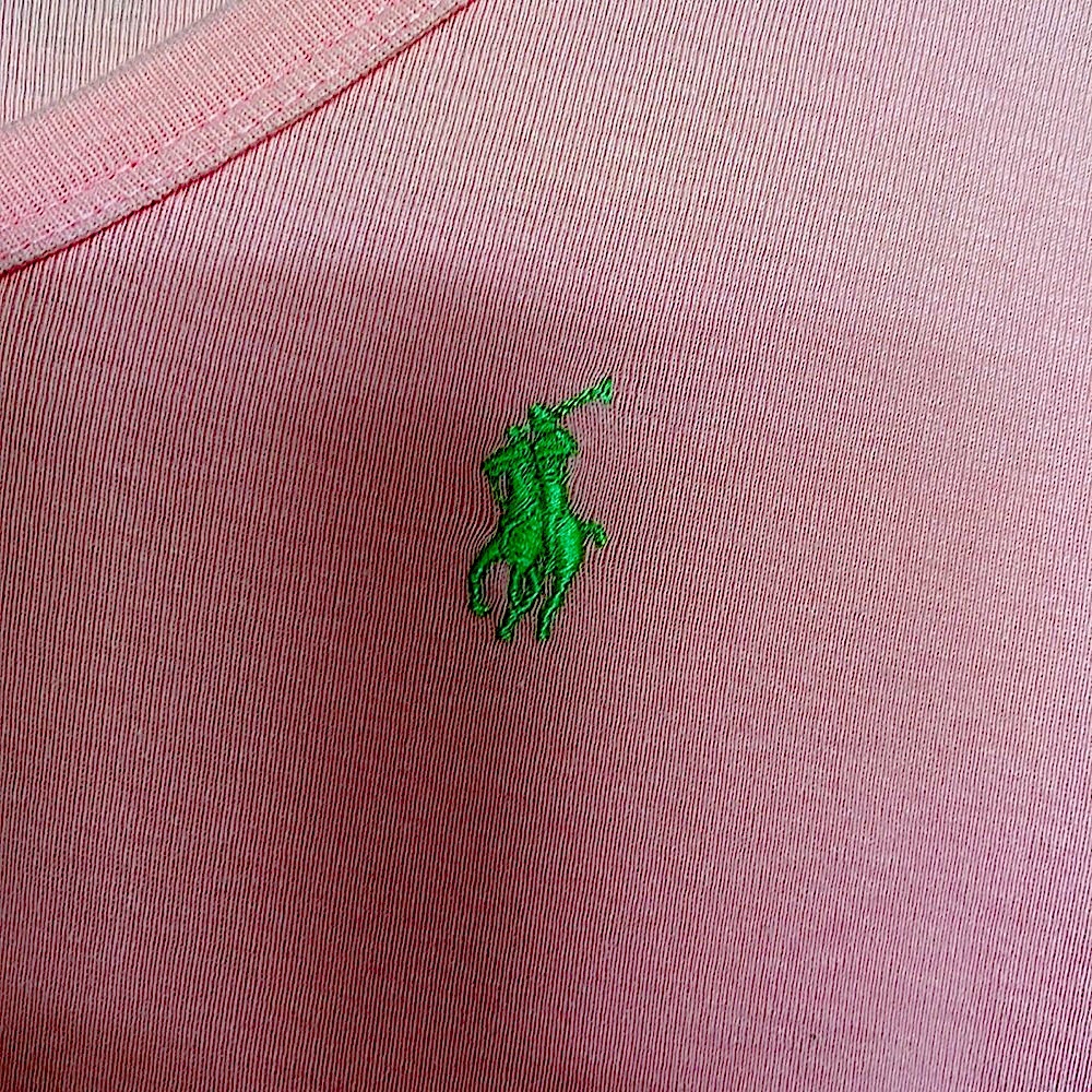 NWOT BLACK LABEL Ralph LaurenBeautifulPINK&lime GreenPoloRider3/4SleevesPristine